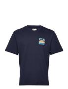 Geo Back Print T-Shirt Tops T-Kortærmet Skjorte Navy Penfield