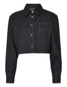 Raw Denim Cropped Boxy Shirt Tops Shirts Long-sleeved Black REMAIN Birger Christensen