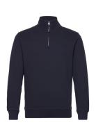 Waffle Texture Half Zip Tops Sweatshirts & Hoodies Sweatshirts Navy GANT