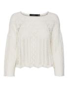 Vmginger 3/4 Boatneck Pullover Ga Noos Tops Knitwear Jumpers Cream Vero Moda