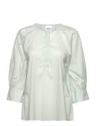 Porter - Clean Cotton Stretch Tops Blouses Long-sleeved Green Day Birger Et Mikkelsen