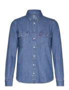 Iconic Western Going Steady 5 Tops Shirts Long-sleeved Blue LEVI´S Women
