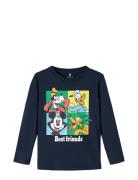 Nmmjagd Mickey Ls Top Noos Wdi Tops T-shirts Long-sleeved T-Skjorte Navy Name It