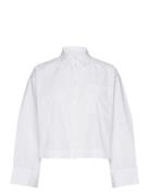 Slfastha Ls Cropped Boxy Shirt B Tops Shirts Long-sleeved White Selected Femme