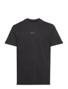 Slhaspen Print Ss O-Neck Tee Noos Tops T-Kortærmet Skjorte Black Selected Homme