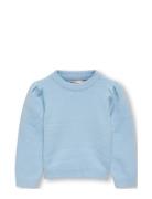 Kmglesly L/S Puff Pullover Cp Knt Tops Knitwear Pullovers Blue Kids Only