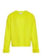Vmsayla Fold Ls O-Nck Pullover Girl Noos Tops Knitwear Pullovers Yellow Vero Moda Girl