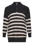 Caralfrida Ls Zip Highneck Cc Knt Tops Knitwear Jumpers Black ONLY Carmakoma