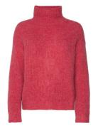 Slrakel Pattern Pullover Tops Knitwear Turtleneck Pink Soaked In Luxury