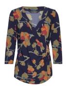 Floral Stretch Jersey Top Tops T-shirts & Tops Long-sleeved Multi/patterned Lauren Ralph Lauren