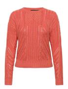 Pointelle-Knit Cotton-Blend Jumper Tops Knitwear Jumpers Orange Lauren Ralph Lauren