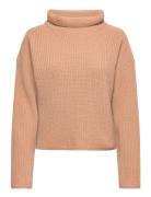 Rib-Knit Wool-Cashmere Mockneck Jumper Tops Knitwear Turtleneck Beige Polo Ralph Lauren