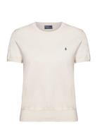 Cotton-Blend Short-Sleeve Sweater Tops T-shirts & Tops Short-sleeved Cream Polo Ralph Lauren