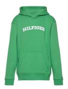 Hilfiger Arched Hoodie Tops Sweatshirts & Hoodies Hoodies Green Tommy Hilfiger