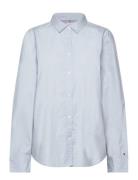 Org Co Poplin Regular Shirt Ls Tops Shirts Long-sleeved Blue Tommy Hilfiger