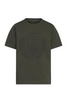 Regular Fit Owl Chest Print - Gots/ Tops T-Kortærmet Skjorte Khaki Green Knowledge Cotton Apparel