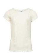 Cotton T-Shirt Tops T-Kortærmet Skjorte Cream Rosemunde Kids