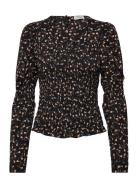 Sabby Smock Top Tops Blouses Long-sleeved Black NORR