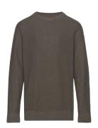 Jprblaanderson Knit Structure Crew Jnr Tops T-shirts Long-sleeved T-Skjorte Grey Jack & J S