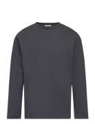 Printed Longsleeve Tops T-shirts Long-sleeved T-Skjorte Navy Tom Tailor