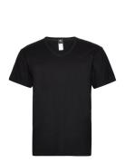 Dovre T-Shirts V-Neck Organic Tops T-Kortærmet Skjorte Black Dovre