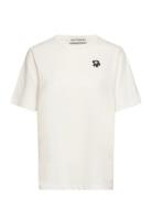 Erna Unikko Placement Tops T-shirts & Tops Short-sleeved White Marimekko