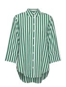 Odile Shirt Riviera Stripe Tops Shirts Long-sleeved Green Naja Lauf