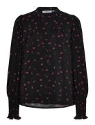 Mschvinaya Ladonna Shirt Aop Tops Blouses Long-sleeved Black MSCH Copenhagen
