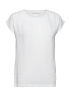 Albony Drop Shoulder Round Neck Tee Tops T-shirts & Tops Short-sleeved White Tamaris Apparel