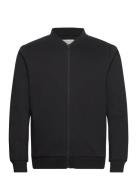 Clean Sweat Bomber Jacket Tops Sweatshirts & Hoodies Sweatshirts Black Tom Tailor
