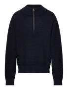 Nlmhilas Ls Half Zip Knit Tops Knitwear Pullovers Navy LMTD