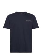 Motif Reg Tee Tops T-Kortærmet Skjorte Navy Denham