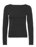 Slfrue Ls Scoop Back Top Tops T-shirts & Tops Long-sleeved Black Selected Femme