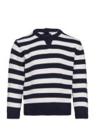 Striped Cotton Sweater Tops T-shirts Long-sleeved T-Skjorte Multi/patterned Mango
