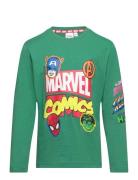 Long-Sleeved T-Shirt Tops T-shirts Long-sleeved T-Skjorte Green Marvel