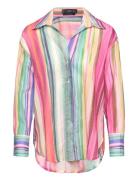 Multicolour Striped Shirt Tops Shirts Long-sleeved Multi/patterned Mango