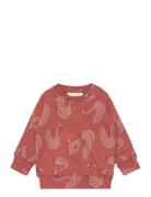 Sgbbuzz Swan L_S Sweatshirt Tops Sweatshirts & Hoodies Sweatshirts Red Soft Gallery