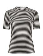 Srfenja Stripe Ss Top Tops T-shirts & Tops Short-sleeved Black Soft Rebels