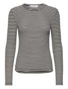 Srfenja Stripe O-Neck Top Tops T-shirts & Tops Long-sleeved Black Soft Rebels