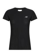 Jacquard Slim T-Shirt Tops T-shirts & Tops Short-sleeved Black New Balance