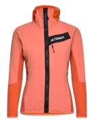 Terrex Techrock Hooded Wind Fleece Jacket Sport Sport Jackets Orange Adidas Terrex