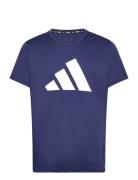 Run It Tee Sport T-Kortærmet Skjorte Blue Adidas Performance