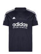 M Tiro Tee Q1 Sport T-Kortærmet Skjorte Black Adidas Sportswear