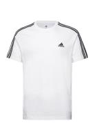 Essentials Single Jersey 3-Stripes T-Shirt Sport T-Kortærmet Skjorte White Adidas Sportswear