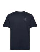 Owl Chest Tee - Gots/Vegan Tops T-Kortærmet Skjorte Black Knowledge Cotton Apparel