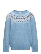 Sweater Knitted Fairisle Tops Knitwear Pullovers Blue Lindex