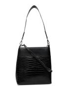 Bag W Croco Pockets Bags Small Shoulder Bags-crossbody Bags Black Lindex