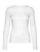 Cotton Rib Ls T-Shirt Tops T-shirts & Tops Long-sleeved White Calvin Klein