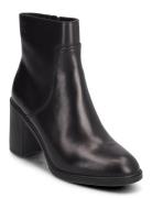 Mid Block Heel Boot Lth Wn Shoes Boots Ankle Boots Ankle Boots With Heel Black Calvin Klein