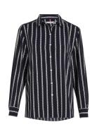 Argyle Stp Fluid Relaxed Shirt Tops Shirts Long-sleeved Black Tommy Hilfiger